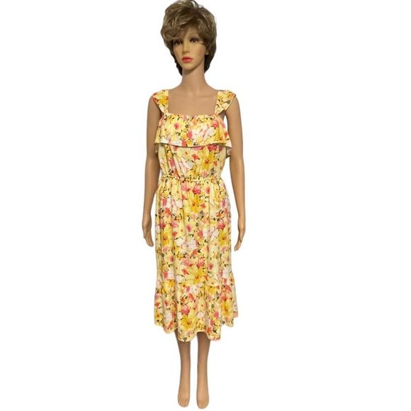 FINAL DROP! Lauren Conrad Yellow Floral Sundress Size XL - Picture 2 of 8